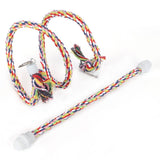 2Pcs Bird Stand Rope with Bell Colorful Hanging Cotton Rope Parrots Climbing Bar Toys - Top-Down View
