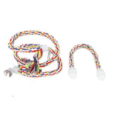 2Pcs Bird Stand Rope with Bell Colorful Hanging Cotton Rope Parrots Climbing Bar Toys