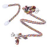 2Pcs Bird Stand Rope with Bell Colorful Hanging Cotton Rope Parrots Climbing Bar Toys - Close-Up Angle
