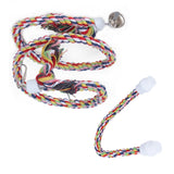 2Pcs Bird Stand Rope with Bell Colorful Hanging Cotton Rope Parrots Climbing Bar Toys - Low Angle