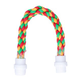 Bird Parrots Stand Colorful U Shape Cotton Rope Standing Climbing Bar Chewing Toy - Top-Down View