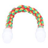 Bird Parrots Stand Colorful U Shape Cotton Rope Standing Climbing Bar Chewing Toy