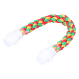 Bird Parrots Stand Colorful U Shape Cotton Rope Standing Climbing Bar Chewing Toy - Close-Up Angle