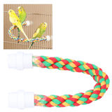 Bird Parrots Stand Colorful U Shape Cotton Rope Standing Climbing Bar Chewing Toy