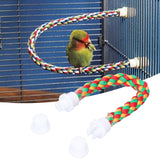 Bird Parrots Stand Colorful U Shape Cotton Rope Standing Climbing Bar Chewing Toy - Extra Image