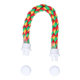 Bird Parrots Stand Colorful U Shape Cotton Rope Standing Climbing Bar Chewing Toy