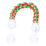 Bird Parrots Stand Colorful U Shape Cotton Rope Standing Climbing Bar Chewing Toy - Extra Image