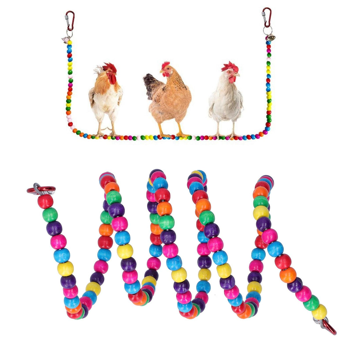 Bird Standing Rope Flexible Colorful Swing Cage Hanging Chewing Climbing Toys Supplies