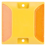6PCS Double Yellow Plastic Road Reflectors Street Pavement Driveway Stud Markers