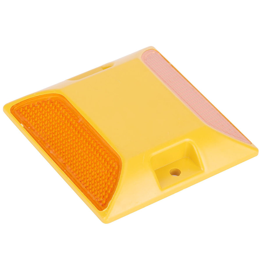 6PCS Double Yellow Plastic Road Reflectors Street Pavement Driveway Stud Markers