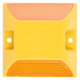 6PCS Double Yellow Plastic Road Reflectors Street Pavement Driveway Stud Markers - Rear View