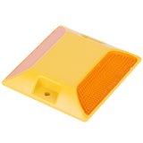 6PCS Double Yellow Plastic Road Reflectors Street Pavement Driveway Stud Markers - Low Angle