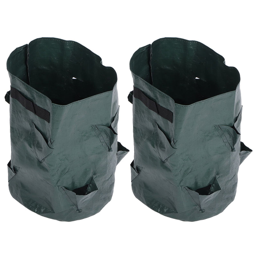 2PCS 10 Gallon Strawberry Planter Growing Bags Container with 8 Pocket for Indoor Outdoor