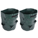 2PCS 10 Gallon Strawberry Planter Growing Bags Container with 8 Pocket for Indoor Outdoor - Top-Down View