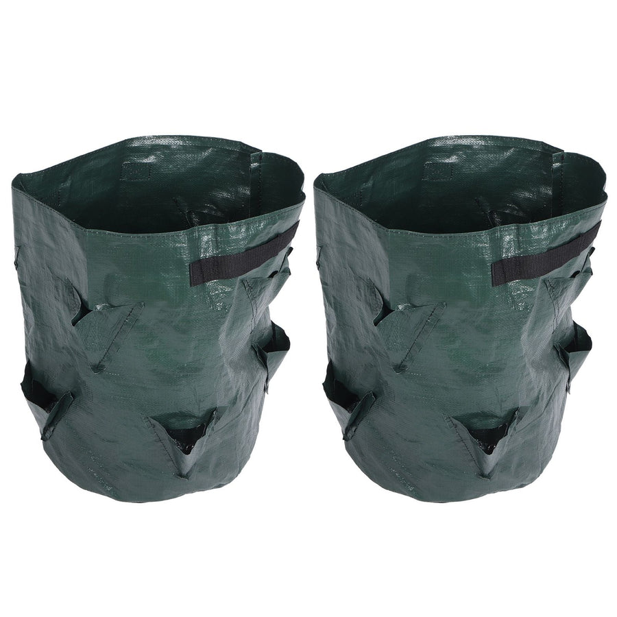 2PCS 10 Gallon Strawberry Planter Growing Bags Container with 8 Pocket for Indoor Outdoor