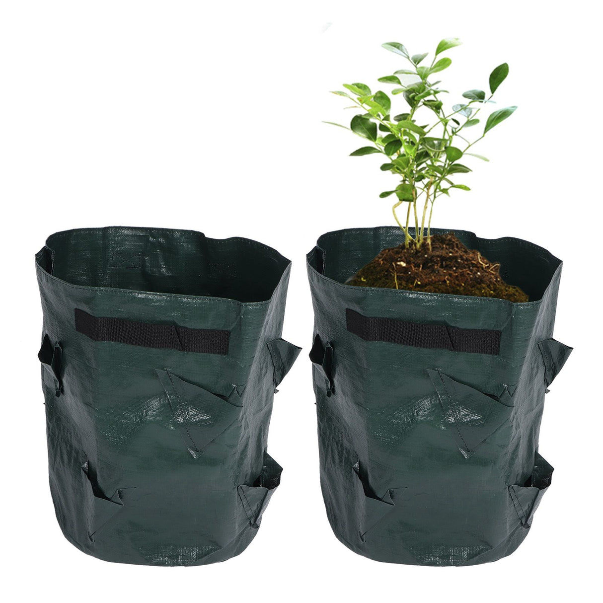 2PCS 10 Gallon Strawberry Planter Growing Bags Container with 8 Pocket for Indoor Outdoor