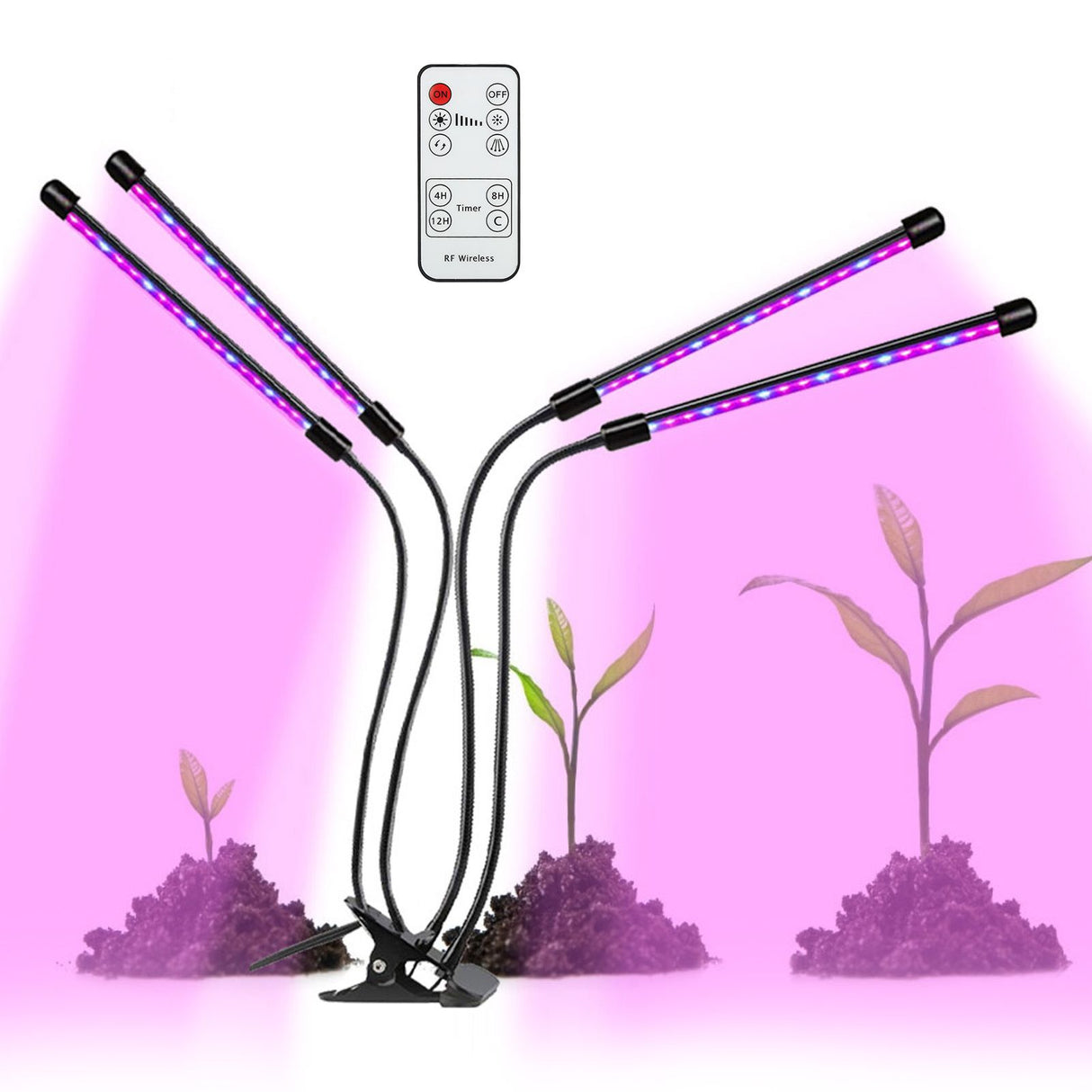 5V 40W LED Grow Light USB 4 Tube Full Spectrum Fill Light with Cip for Indoor Plants