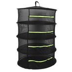 4-Layer Herb Drying Rack with Zippers Foldable Hanging Medicine Dry Mesh Net Black 60cm