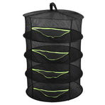 4-Layer Herb Drying Rack with Zippers Foldable Hanging Medicine Dry Mesh Net Black 60cm