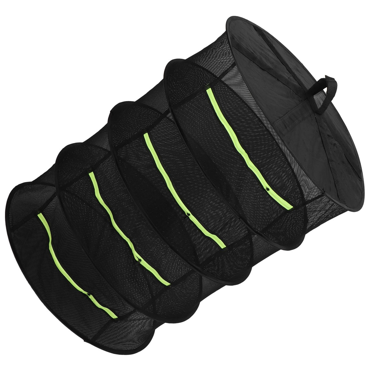 4-Layer Herb Drying Rack with Zippers Foldable Hanging Medicine Dry Mesh Net Black 60cm