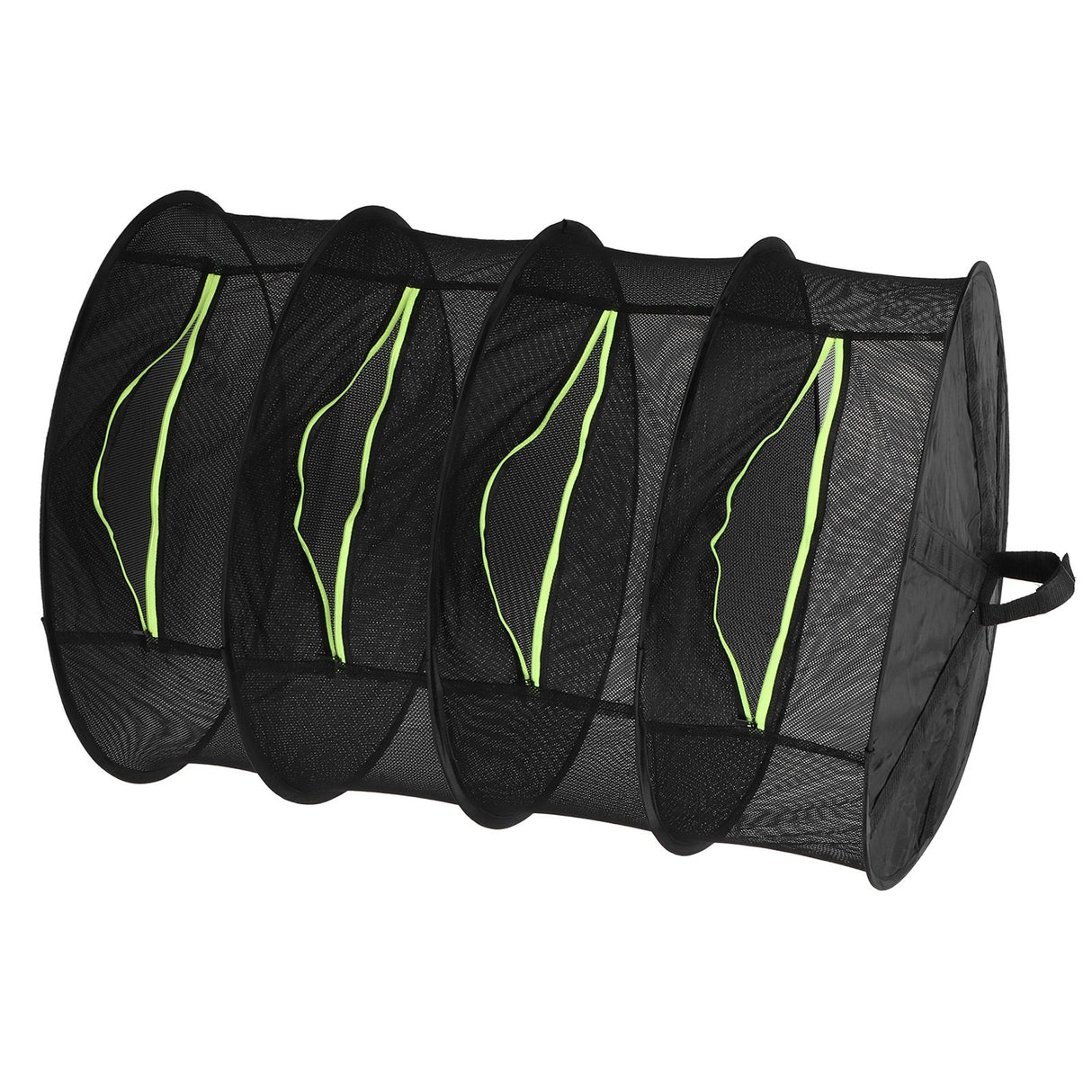 4-Layer Herb Drying Rack with Zippers Foldable Hanging Medicine Dry Mesh Net Black 60cm