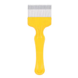 21 Tines Honey Cutter Non Slip Stainless Steel Beekeeping Honey Uncapping Fork Yellow - Side View