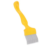 21 Tines Honey Cutter Non Slip Stainless Steel Beekeeping Honey Uncapping Fork Yellow - Top-Down View