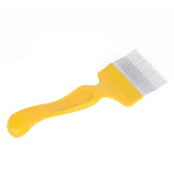 21 Tines Honey Cutter Non Slip Stainless Steel Beekeeping Honey Uncapping Fork Yellow