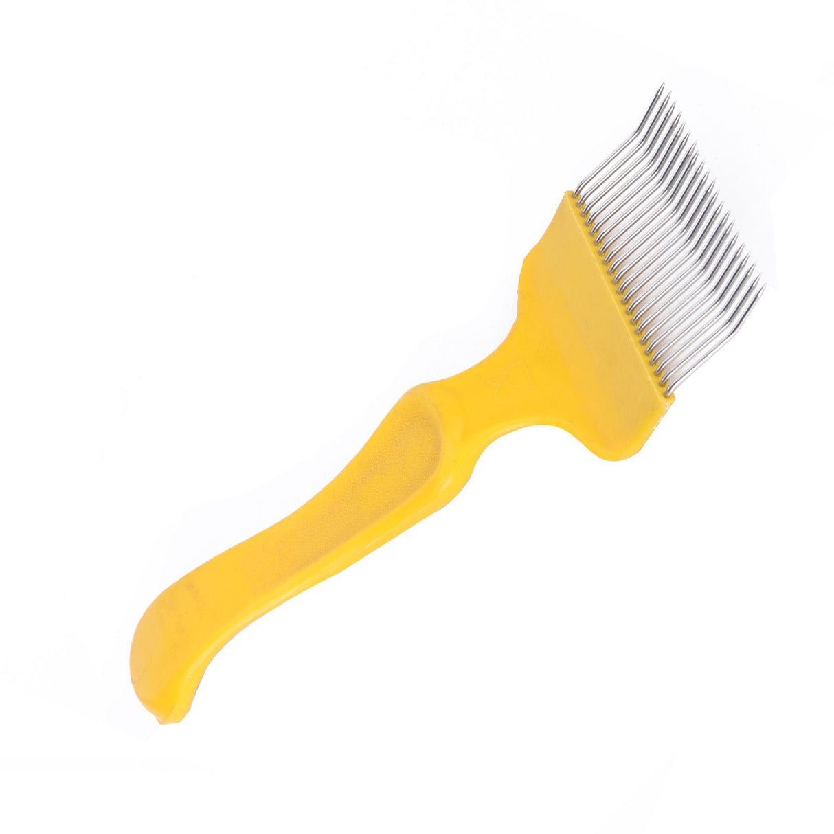 21 Tines Honey Cutter Non Slip Stainless Steel Beekeeping Honey Uncapping Fork Yellow