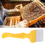 21 Tines Honey Cutter Non Slip Stainless Steel Beekeeping Honey Uncapping Fork Yellow