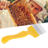 21 Tines Honey Cutter Non Slip Stainless Steel Beekeeping Honey Uncapping Fork Yellow