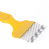 21 Tines Honey Cutter Non Slip Stainless Steel Beekeeping Honey Uncapping Fork Yellow