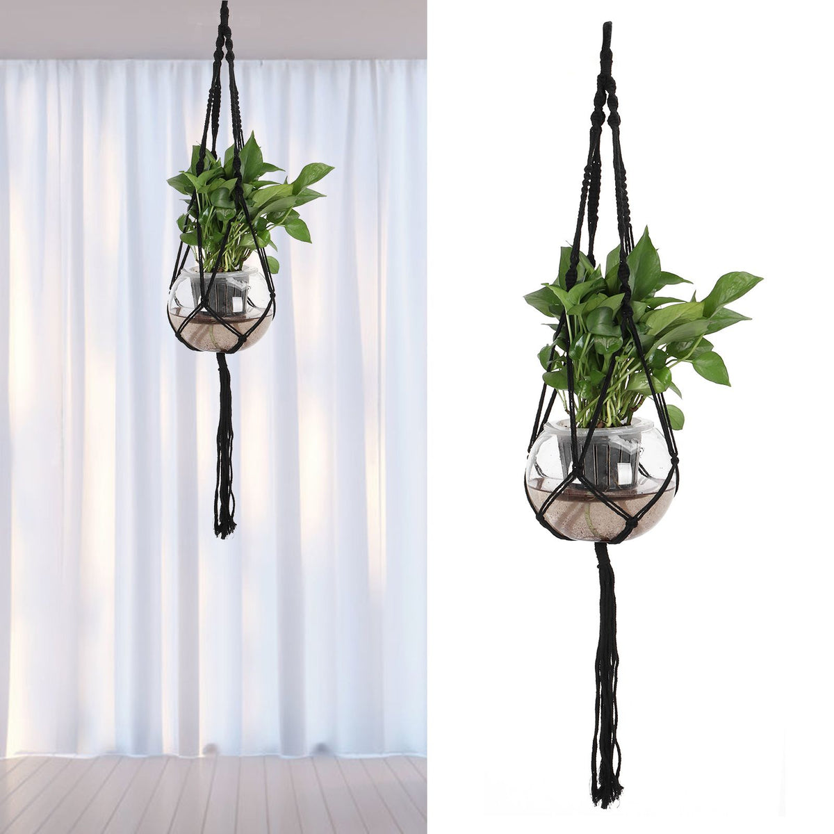 Cotton Twisted Rope Plant Hanger Hanging Planter Decorative Flower Pot Holder Home Decor