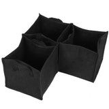 3Pcs Plant Growing Bag with Handles Black Square Felt Garden Vegetable Grow Container19.5x19.5x20cm