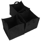3Pcs Plant Growing Bag with Handles Black Square Felt Garden Vegetable Grow Container19.5x19.5x20cm