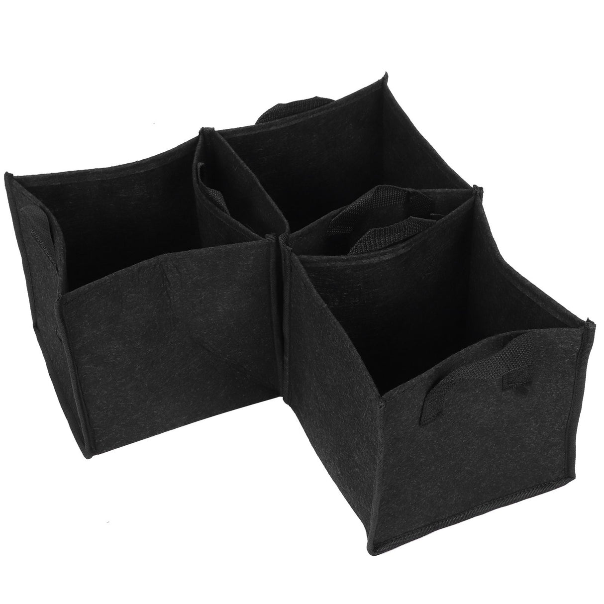 3Pcs Plant Growing Bag with Handles Black Square Felt Garden Vegetable Grow Container19.5x19.5x20cm