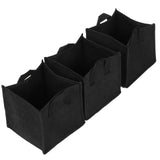 3Pcs Plant Growing Bag with Handles Black Square Felt Garden Vegetable Grow Container19.5x19.5x20cm - Extra Image