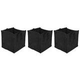 3Pcs Plant Growing Bag with Handles Black Square Felt Garden Vegetable Grow Container23.5x23.5x25cm