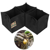 3Pcs Plant Growing Bag with Handles Black Square Felt Garden Vegetable Grow Container23.5x23.5x25cm