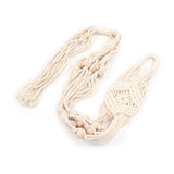 Cotton Rhombus Rope Pattern Plant Hanger with 12 Beads Hanging Flower Pot Holder for Home Decor - Top-Down View