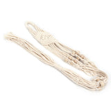 Cotton Rhombus Rope Pattern Plant Hanger with 12 Beads Hanging Flower Pot Holder for Home Decor