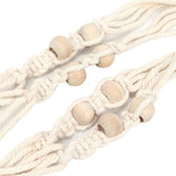 Cotton Rhombus Rope Pattern Plant Hanger with 12 Beads Hanging Flower Pot Holder for Home Decor
