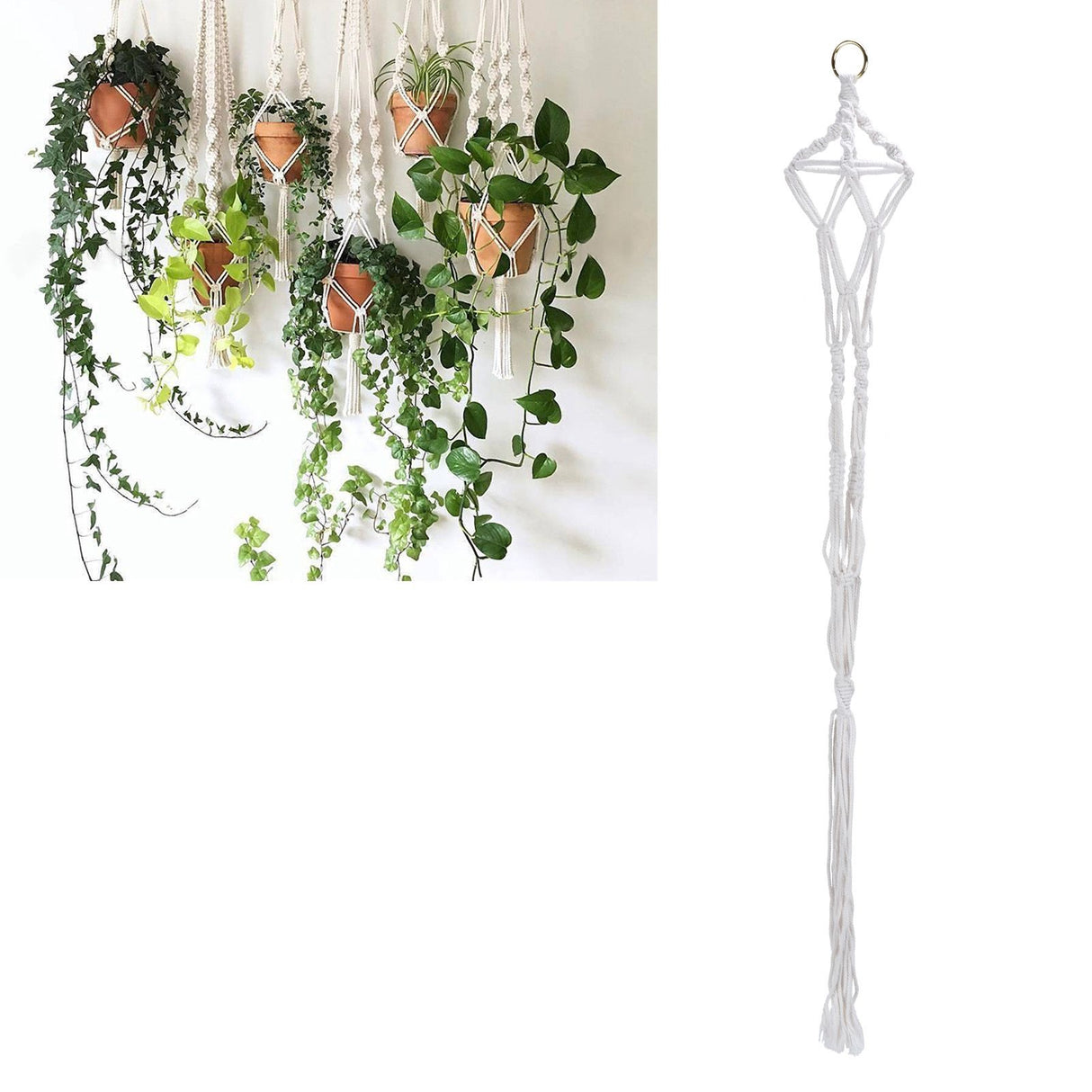 Household Plant Flower Pot Hanger Garden Hanging Basket Holder Indoor Outdoor Decor