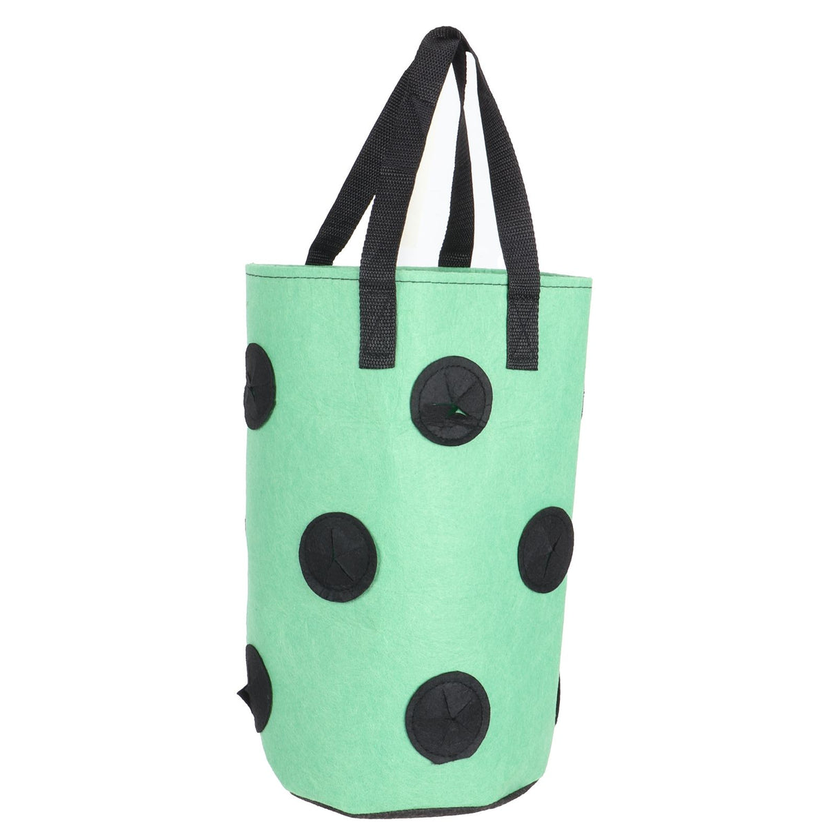 12 Holes Strawberry Planter Bag with Handles Portable Felt Plant Growing Bag for GardenGreen 20x35cm