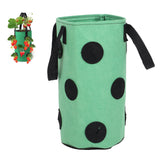 12 Holes Strawberry Planter Bag with Handles Portable Felt Plant Growing Bag for GardenGreen 20x35cm