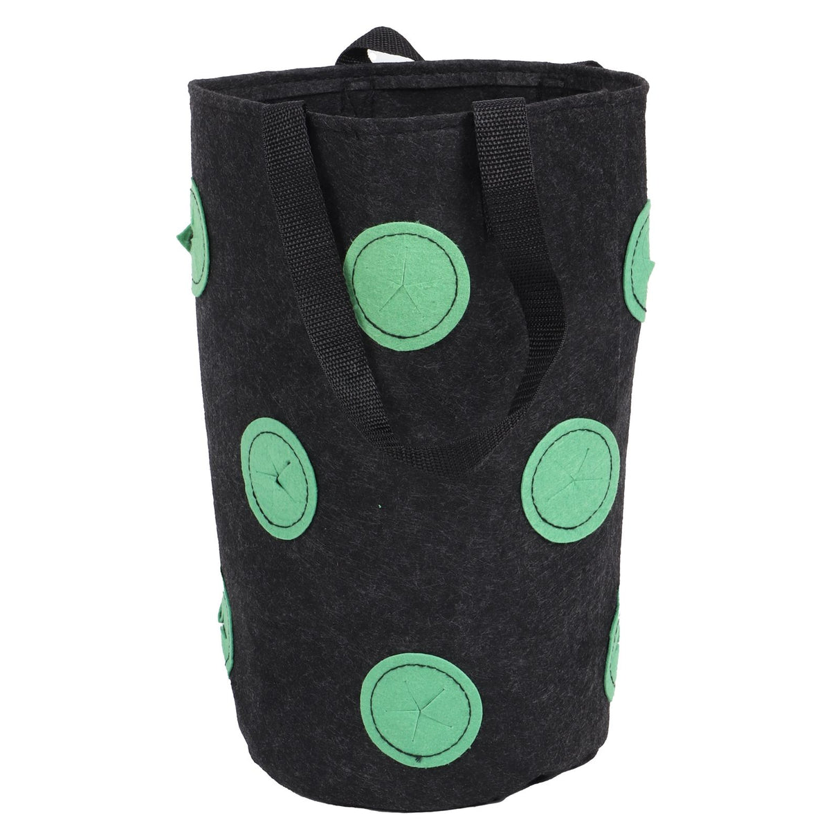 12 Holes Strawberry Planter Bag with Handles Portable Felt Plant Growing Bag for GardenBlack 20x35cm