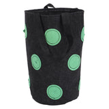 12 Holes Strawberry Planter Bag with Handles Portable Felt Plant Growing Bag for GardenBlack 20x35cm