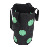12 Holes Strawberry Planter Bag with Handles Portable Felt Plant Growing Bag for GardenBlack 20x35cm