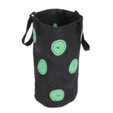 12 Holes Strawberry Planter Bag with Handles Portable Felt Plant Growing Bag for GardenBlack 20x35cm - Side View
