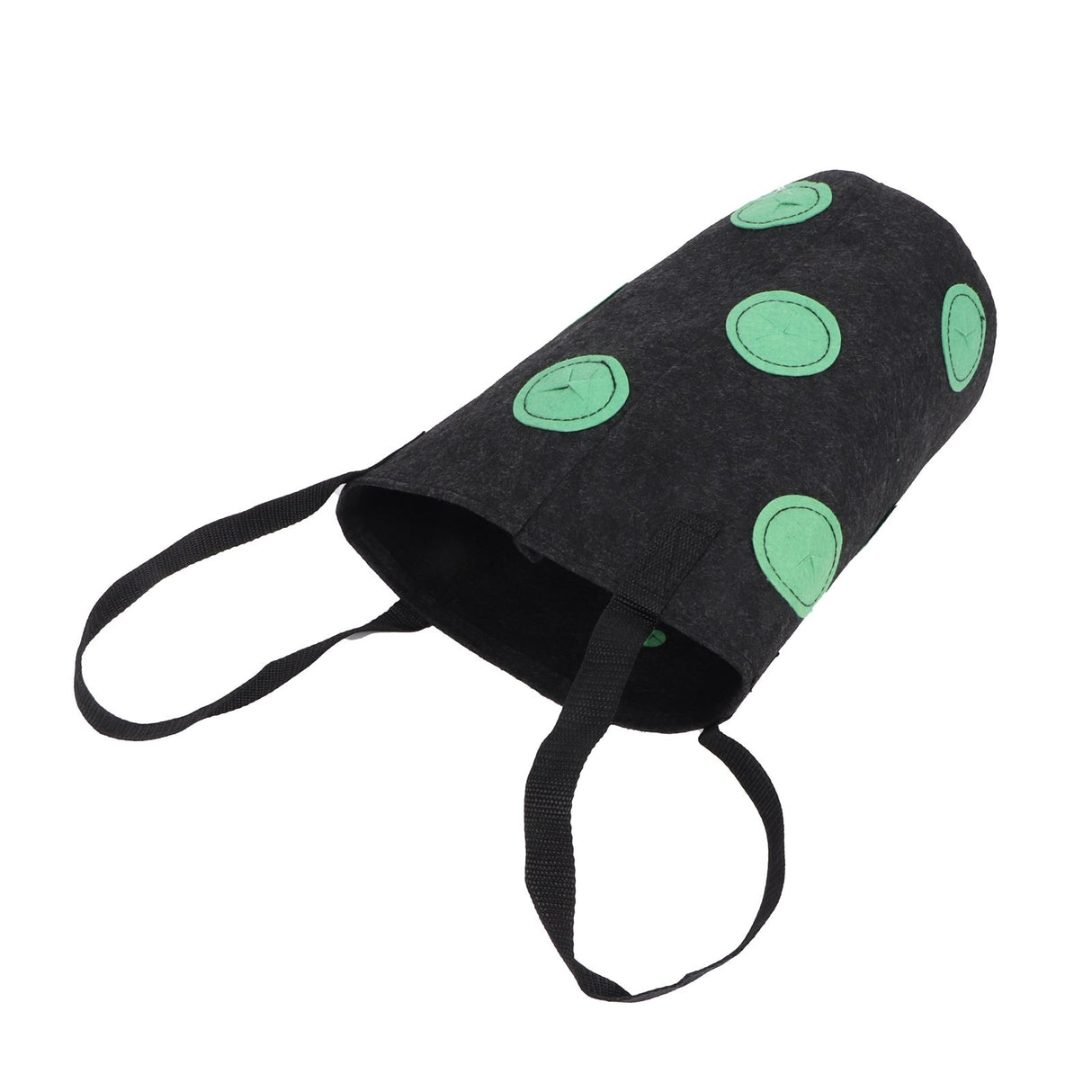 12 Holes Strawberry Planter Bag with Handles Portable Felt Plant Growing Bag for GardenBlack 20x35cm